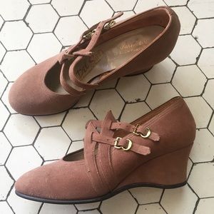 1940s Suede Wedges